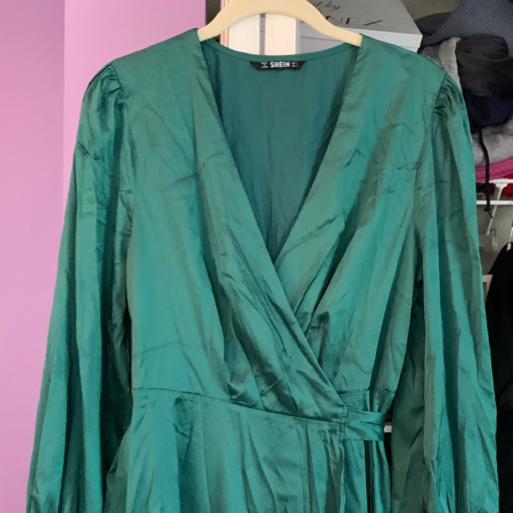 High low green dress